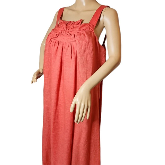 Max Studio 100% linen coral maxi dress. Women's size XL. - Picture 8 of 17